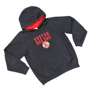 Boston Red Sox MLB Kids Navy and Red Logo Hoodie Sweatshirt